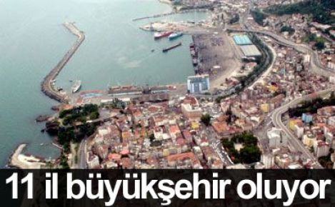 11 il büyükşehir oluyor