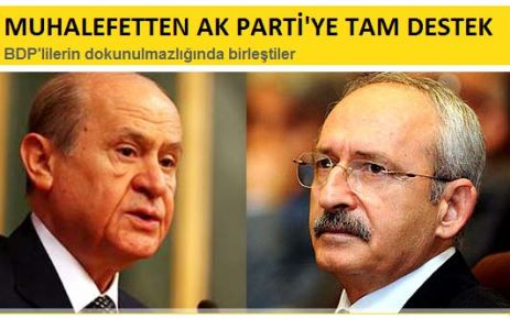 Muhalefetten AK Parti'ye Tam Destek