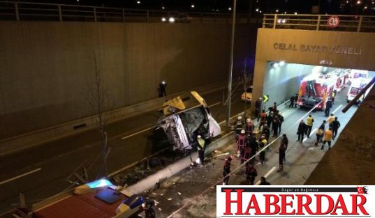 Ankara'da halk otobüsü köprüden uçtu