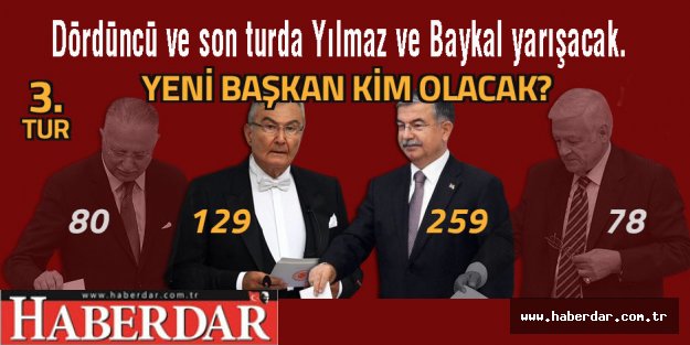 Dördüncü ve son turda Yılmaz ve Baykal yarışacak.