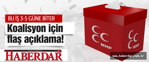 MHP'den flaş koalisyon açıklaması!