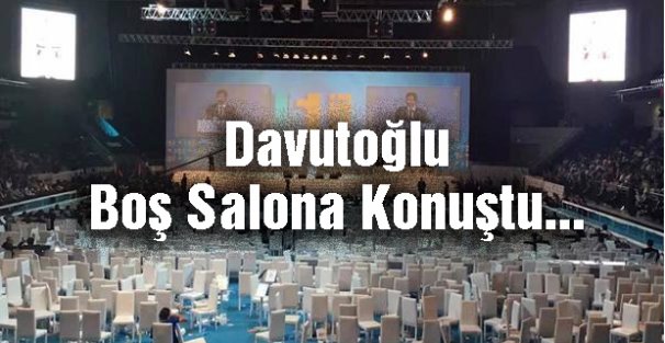 Davutoğlu, Teşekkür Konuşmasını Boş Salona Yaptı