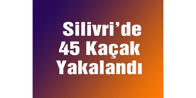 Silivri'de 45 Kaçak Yakalandı