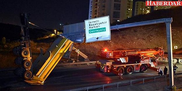 Kamyonun kasası asılı kaldı, sürücü olay yerinden kaçtı