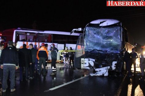 Yolcu otobüsleri çarpıştı: 68 yaralı!