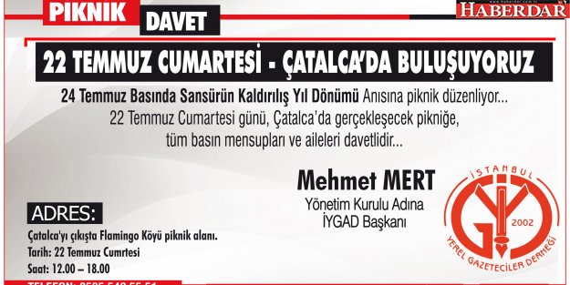 Gazeteciler piknikte buluşuyor