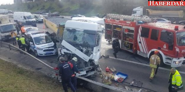 TEM'de hafriyat kamyonu dehşeti: Bir polisimiz şehit