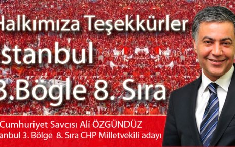 ALİ ÖZGÜNDÜZ 8. SIRADAN ADAY