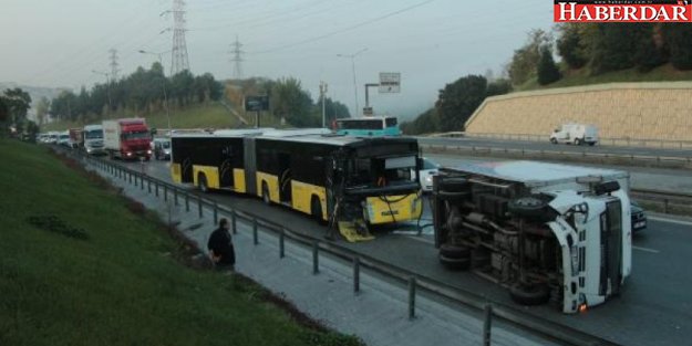 İETT otobüsü ile kamyonet çarpıştı: 1 yaralı