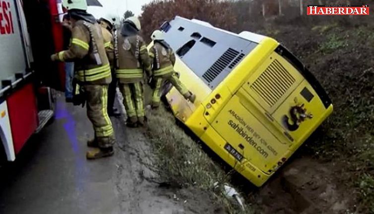 İETT otobüsü yan yattı: Çok sayıda yaralı var