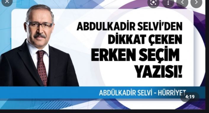 Hürriyet yazarı Abdulkadir Selvi’den dikkat çeken Cumhurbaşkanlığı kulisi geldi.