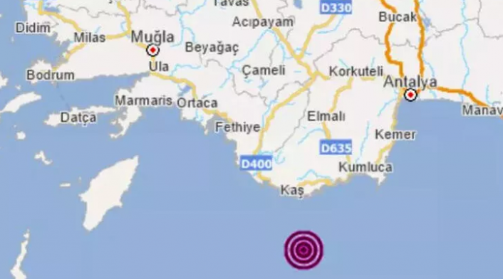 Antalya'da deprem! Kaş'taki depremin büyüklüğü 4.4