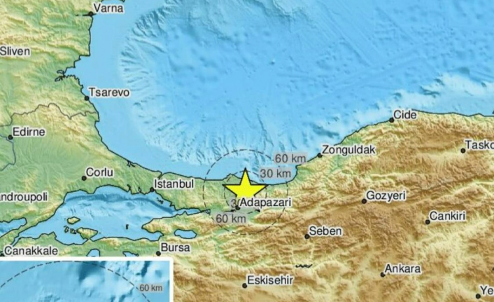 Avrupa Sismoloji Merkezi: Sakarya'da 5.5 büyüklüğünde deprem meydana geldi