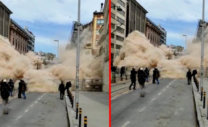 İBB 'çok önemli' diye uyarmıştı: Karaköy'deki bina çöktü!