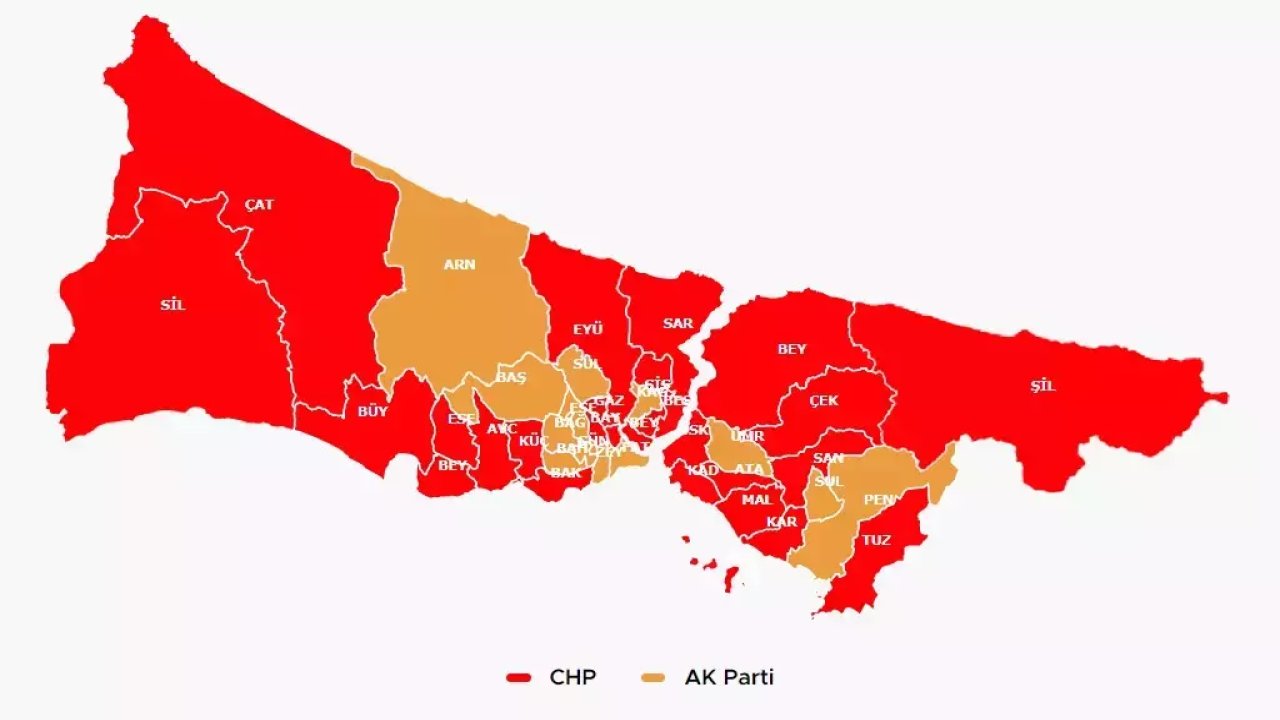 En az oy farkı İstanbul’un hangi ilçelerinde oldu 31 Mart 2024?